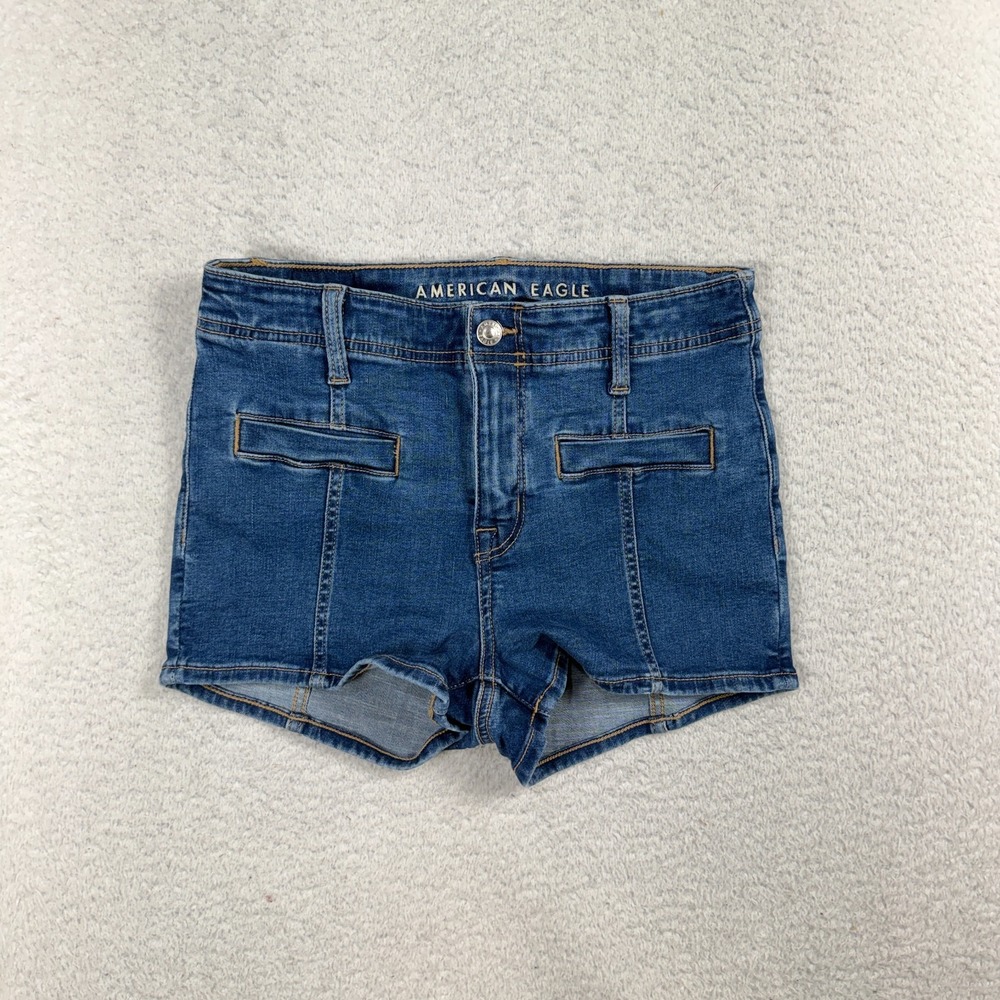 American Eagle Womens 2 W27 Next Level Stretch Denim Micro Blue Summer Retro